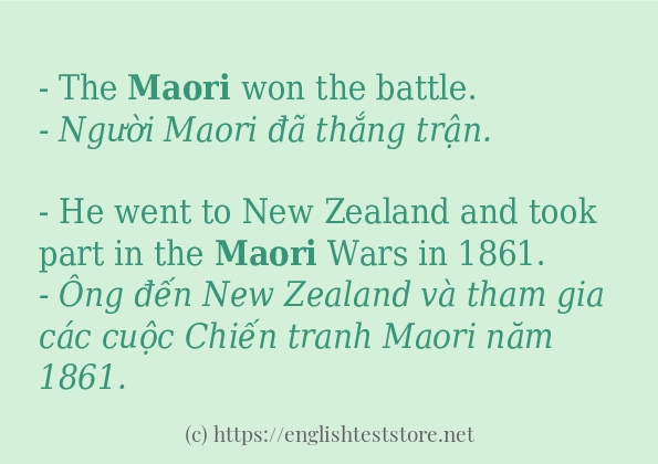 Các câu ví dụ của từ maori