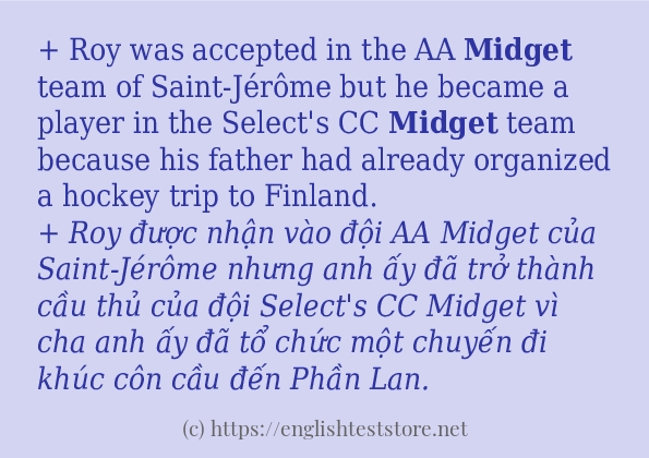 Các câu ví dụ của từ midget