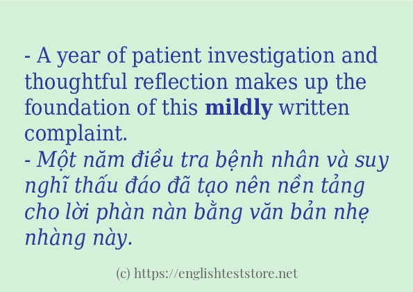 Các câu ví dụ của từ mildly