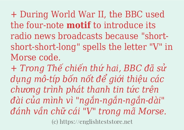 Các câu ví dụ của từ motif