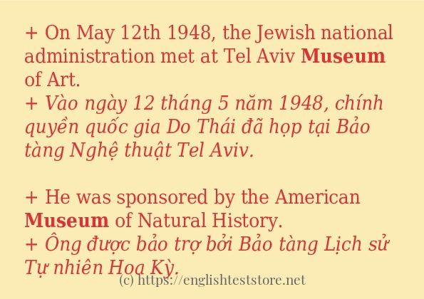 Các câu ví dụ của từ museum