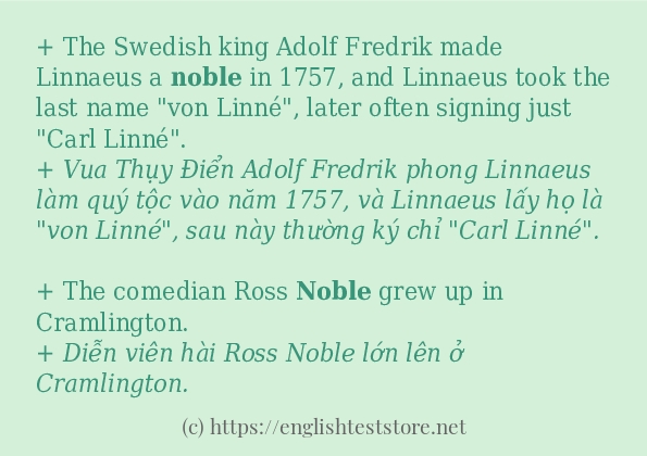 Các câu ví dụ của từ noble