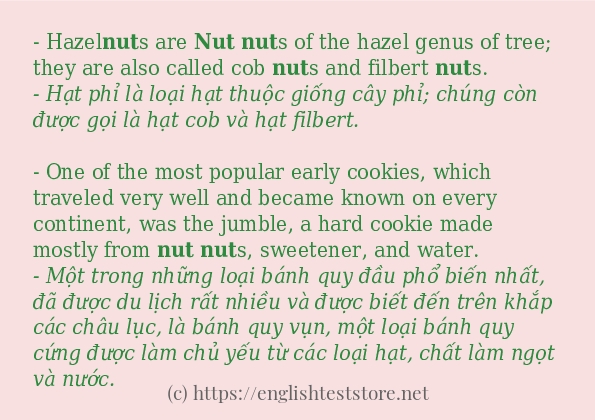 Các câu ví dụ của từ nut