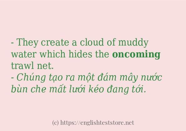 Các câu ví dụ của từ oncoming
