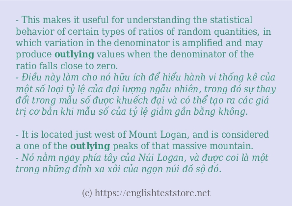 Các câu ví dụ của từ outlying
