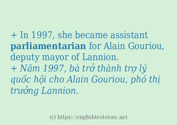Các câu ví dụ của từ parliamentarian Các câu ví dụ của từ parliamentarian