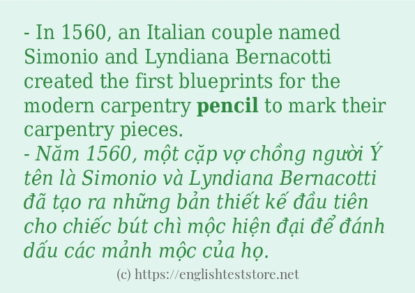 Các câu ví dụ của từ pencil