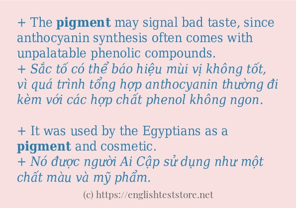 Các câu ví dụ của từ pigment