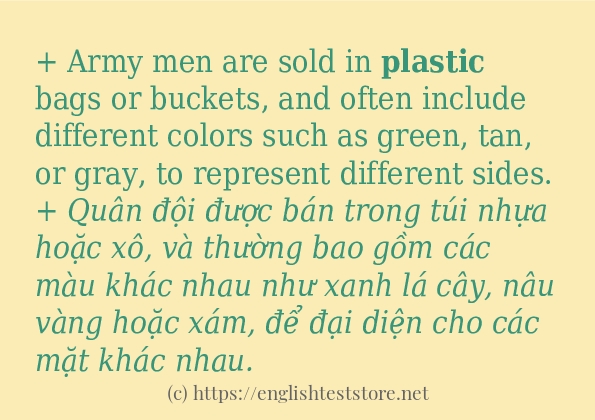 Các câu ví dụ của từ plastic