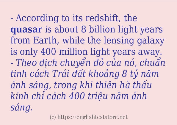 Các câu ví dụ của từ quasar