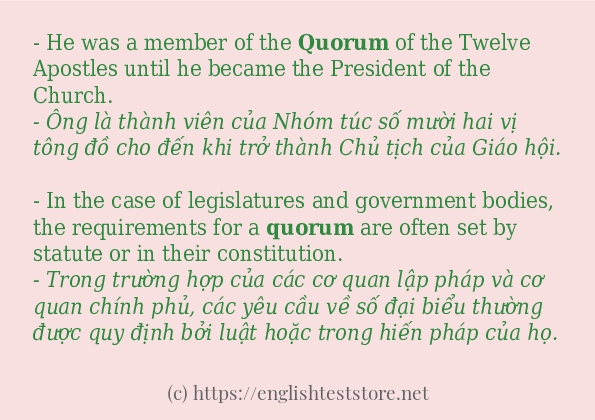 Các câu ví dụ của từ quorum