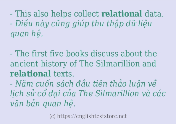 Các câu ví dụ của từ relational