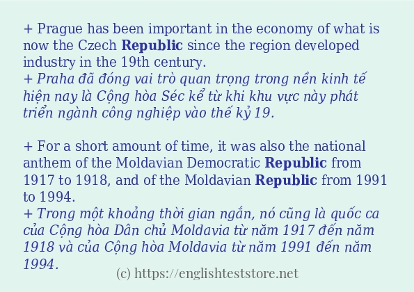 Các câu ví dụ của từ republic