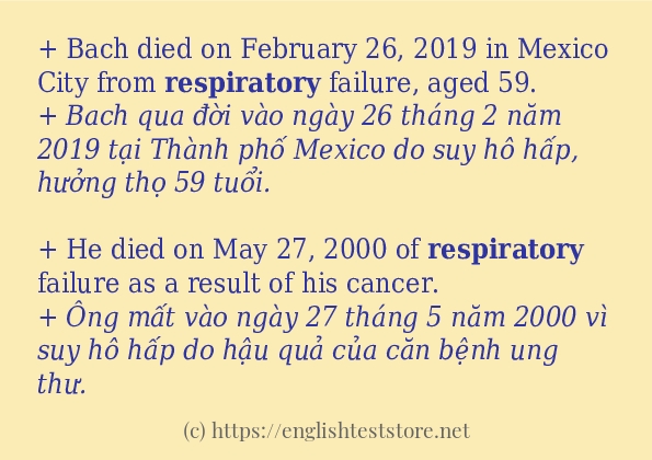Các câu ví dụ của từ respiratory Các câu ví dụ của từ respiratory