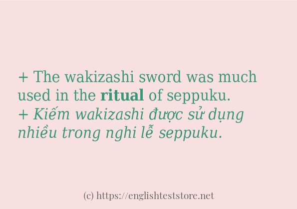 Các câu ví dụ của từ ritual