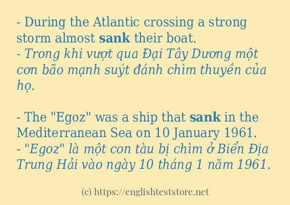 Các câu ví dụ của từ sank Các câu ví dụ của từ sank