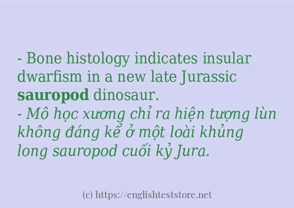 Các câu ví dụ của từ sauropod