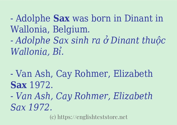 Các câu ví dụ của từ sax