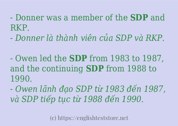 Các câu ví dụ của từ sdp