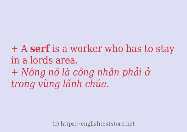 Các câu ví dụ của từ serf Các câu ví dụ của từ serf