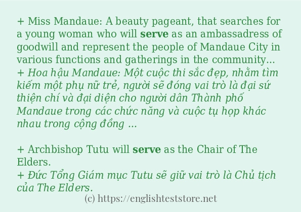 Các câu ví dụ của từ serve