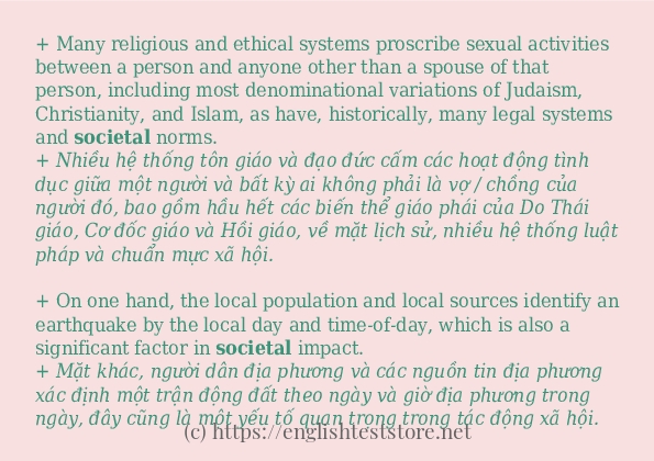 Các câu ví dụ của từ societal