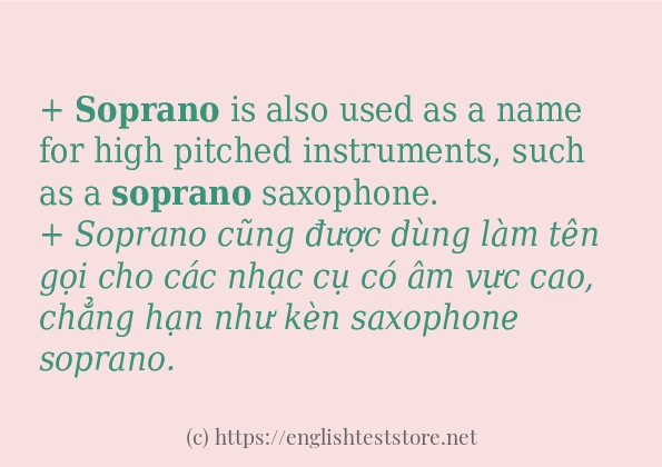 Các câu ví dụ của từ soprano Các câu ví dụ của từ soprano