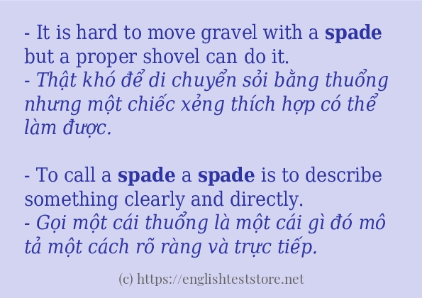 Các câu ví dụ của từ spade
