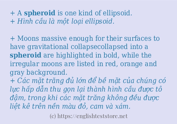 Các câu ví dụ của từ spheroid