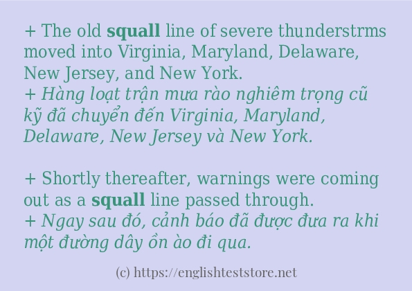 Các câu ví dụ của từ squall