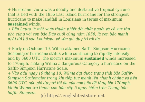 Các câu ví dụ của từ sustained