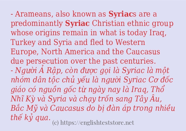 Các câu ví dụ của từ syriac