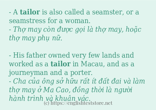 Các câu ví dụ của từ tailor