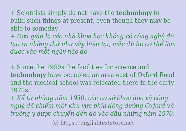 Các câu ví dụ của từ technology