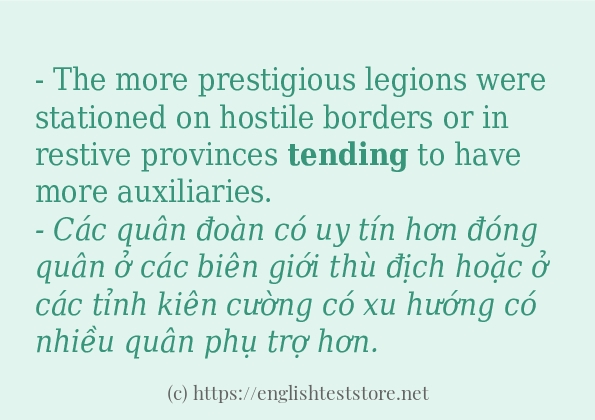 Các câu ví dụ của từ tending Các câu ví dụ của từ tending