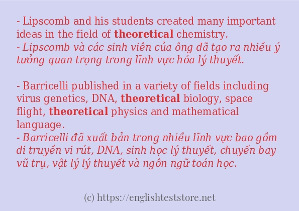 Các câu ví dụ của từ theoretical Các câu ví dụ của từ theoretical