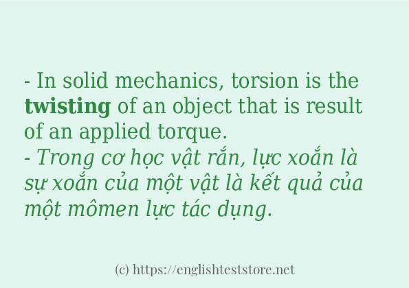 Các câu ví dụ của từ twisting Các câu ví dụ của từ twisting