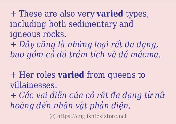 Các câu ví dụ của từ varied