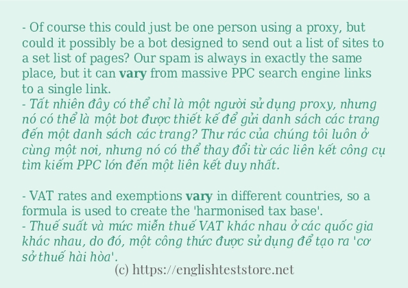 Các câu ví dụ của từ vary