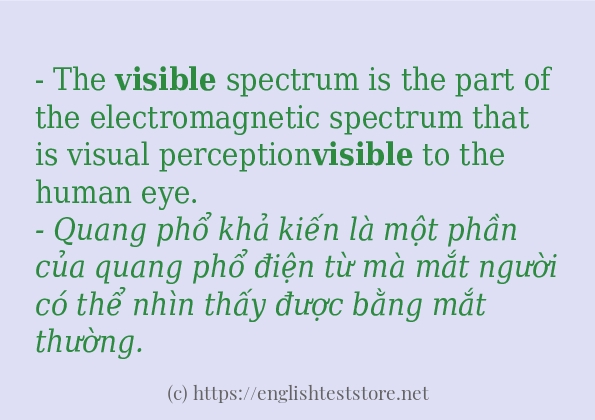Các câu ví dụ của từ visible
