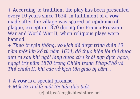 Các câu ví dụ của từ vow Các câu ví dụ của từ vow