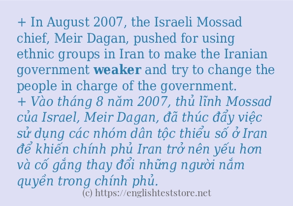Các câu ví dụ của từ weaker Các câu ví dụ của từ weaker