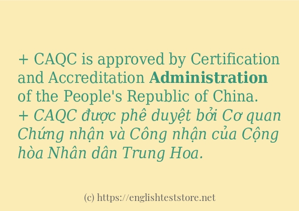Các câu ví dụ và cách dùng từ administration