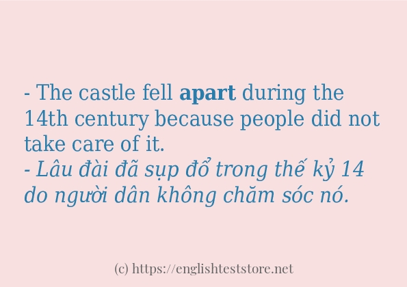 Các câu ví dụ và cách dùng từ apart