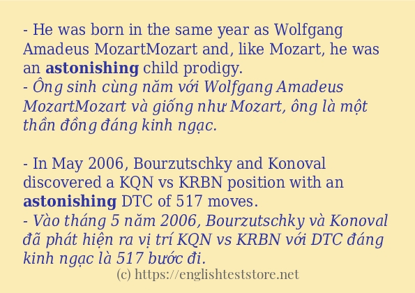 Các câu ví dụ và cách dùng từ astonishing