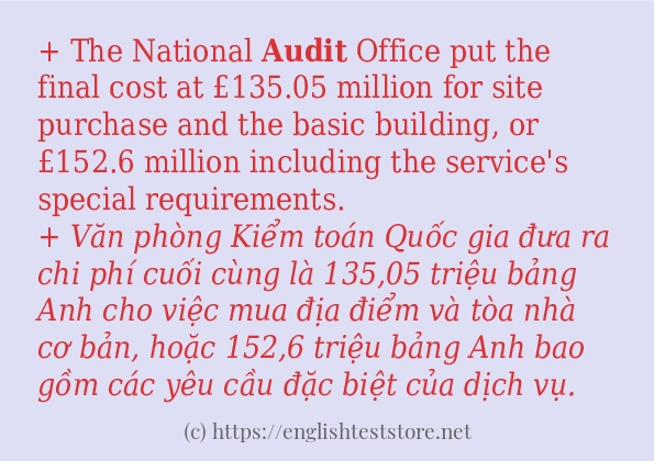 Các câu ví dụ và cách dùng từ audit