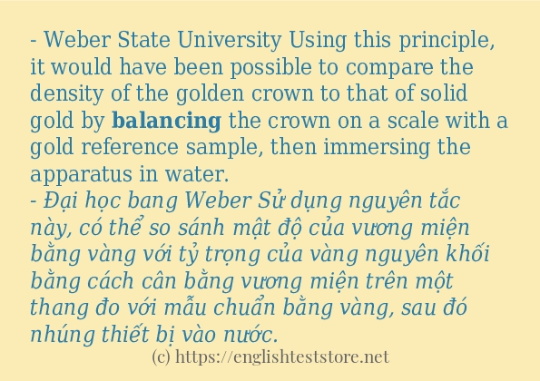 Các câu ví dụ và cách dùng từ balancing