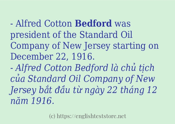 Các câu ví dụ và cách dùng từ bedford