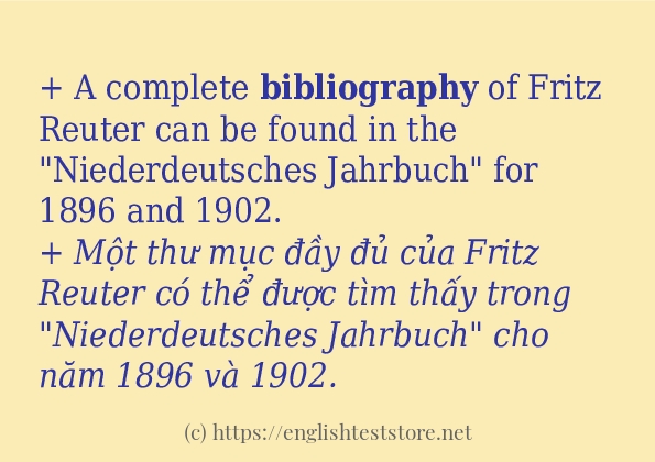 Các câu ví dụ và cách dùng từ bibliography