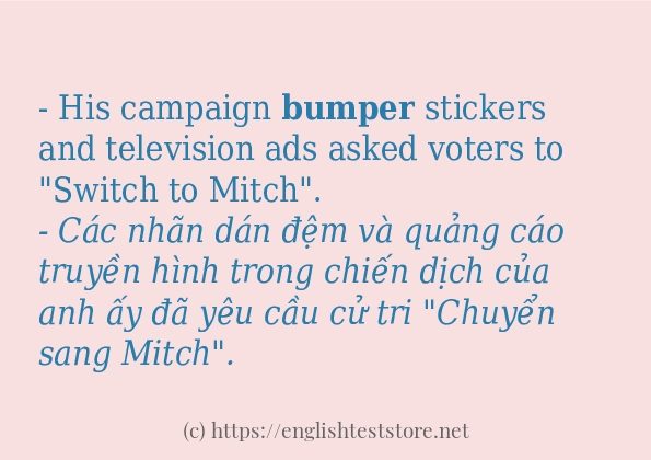 Các câu ví dụ và cách dùng từ bumper